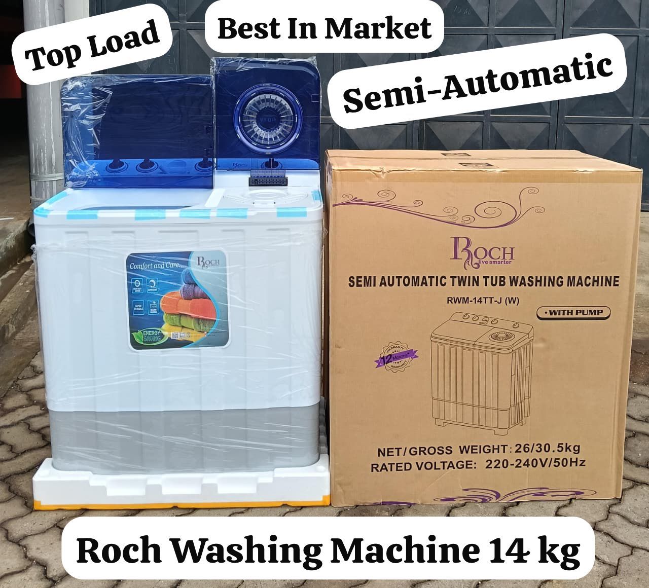 ROCH WASHING MACHINE 14 Kgs RWM-14TT-J(W)
